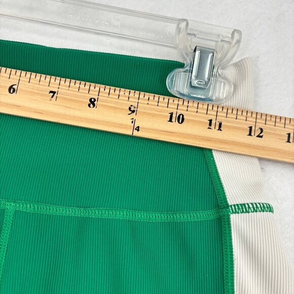 Wilo The Label Ribbed Bike Shorts Womens Size S Emerald Green Stretch High Rise - Picture 6 of 9